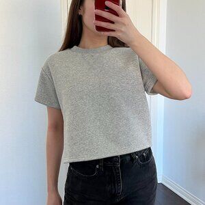 Forever 21 Boxy Gray Basic Cropped Top Shirt